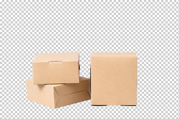 Brown paper box for food package carton on a gray background