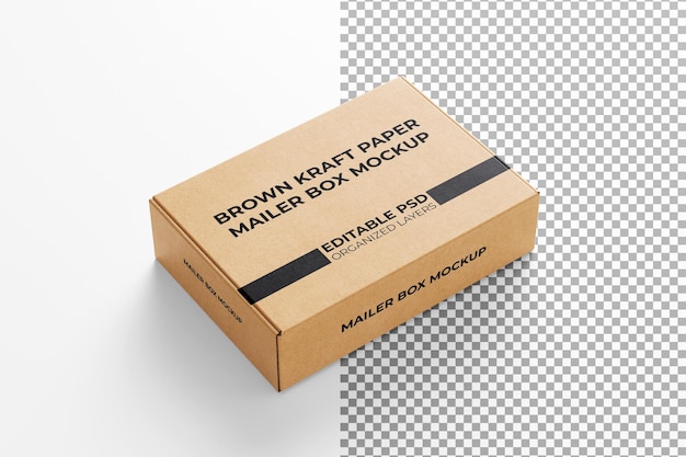 A brown paper Mailer Box Mockup