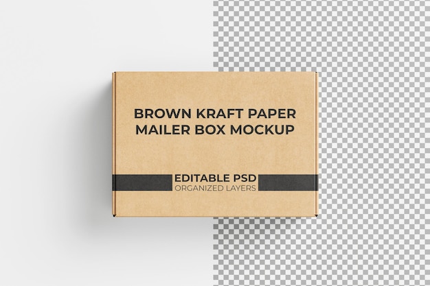 A brown paper Mailer Box Mockup