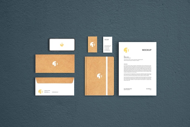 Brown Paper Stationary Mockup Design