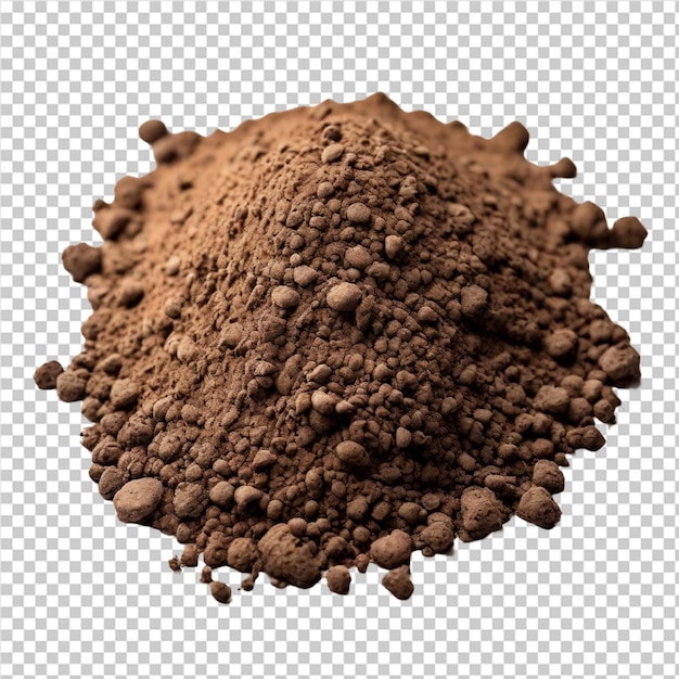 a brown pile of dirt with a hole in it