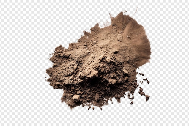 PSD brown powder isolated on transparent background