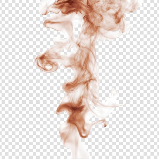 PSD brown smoke isolated on transparent background