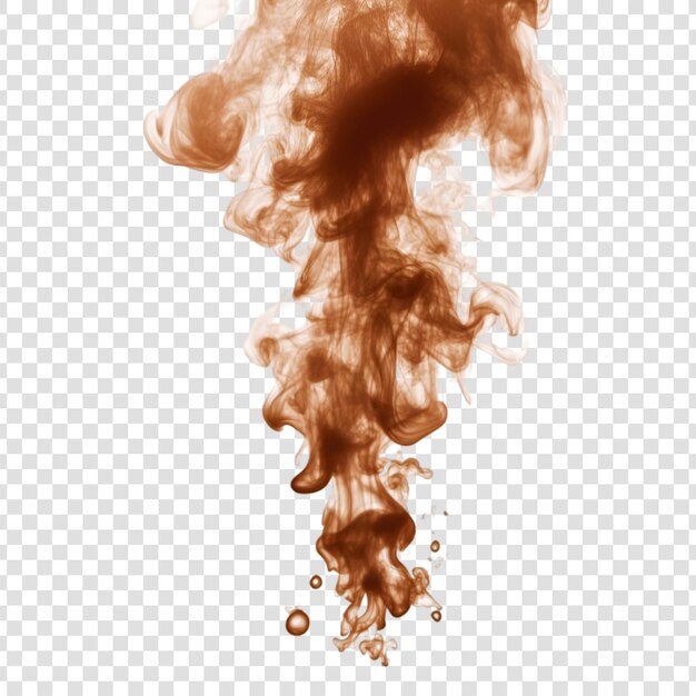 PSD brown smoke isolated on transparent background