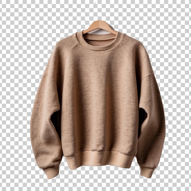 a brown sweater with a brown design on it isolated on a transparent background