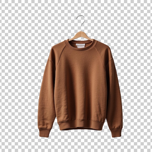 a brown sweater with a brown design on it isolated on a transparent background