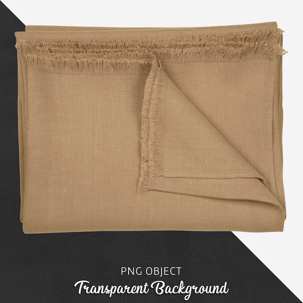 Brown tablecloth textile on transparent background