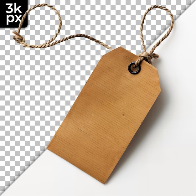 a brown tag with the letters x and the number 3 on it