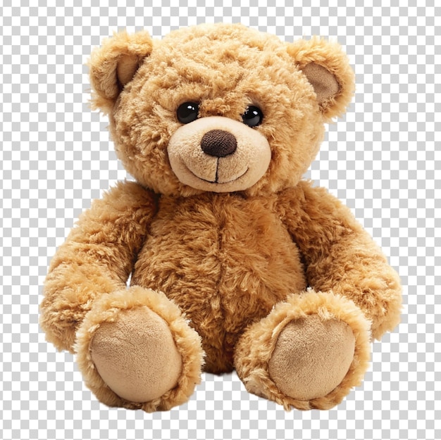 A brown teddy bear on transparent background