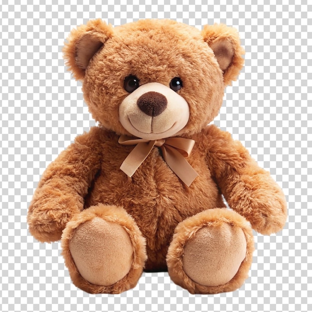 A brown teddy bear on transparent background