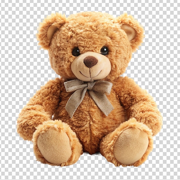 A brown teddy bear on transparent background