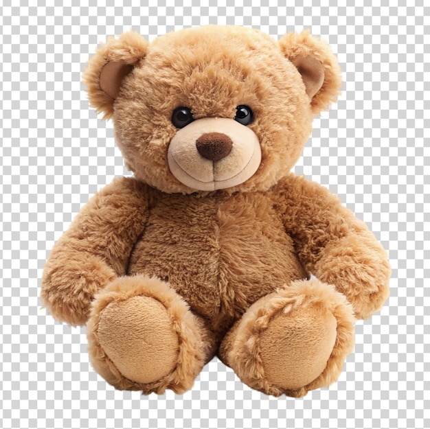 A brown teddy bear on transparent background