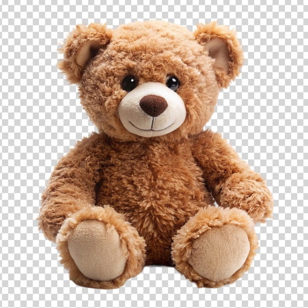 A brown teddy bear on transparent background