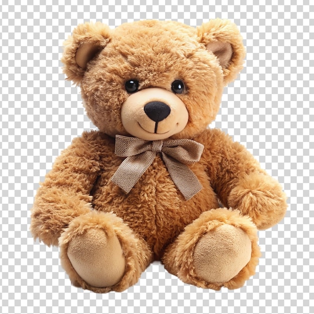 A brown teddy bear on transparent background