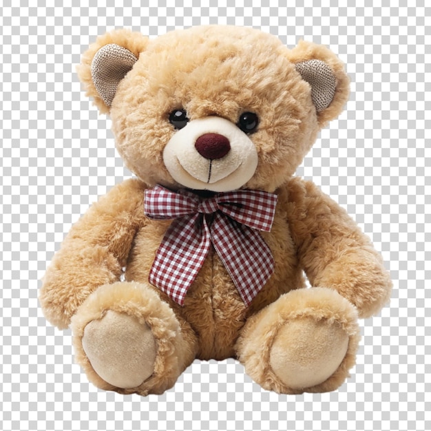 A brown teddy bear on transparent background