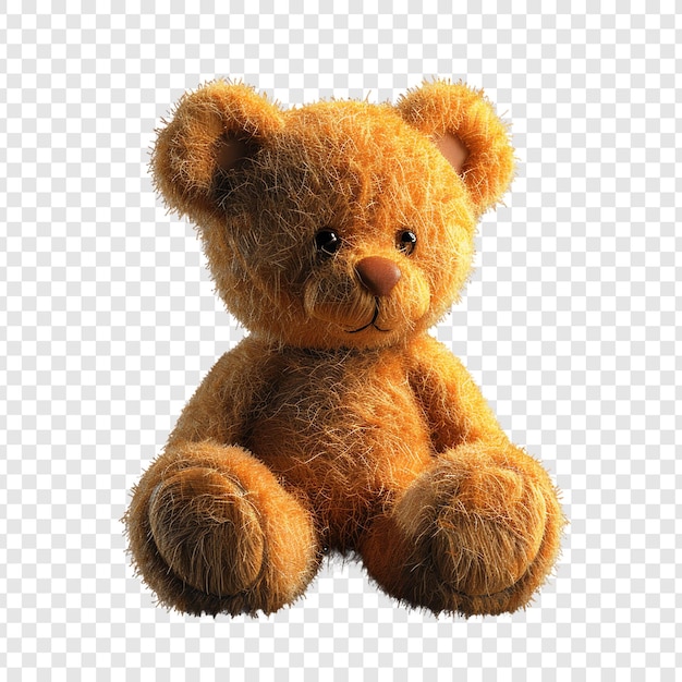 PSD a brown teddy bear with a black nose sits on a transparent background