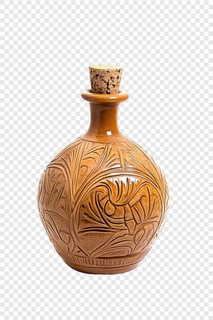 PSD a brown vase with a design on it