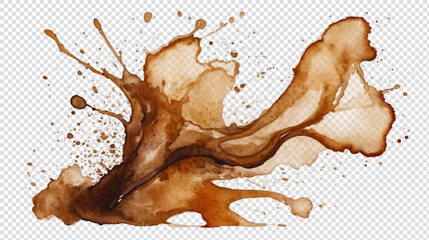 Brown watercolor on a transparent background