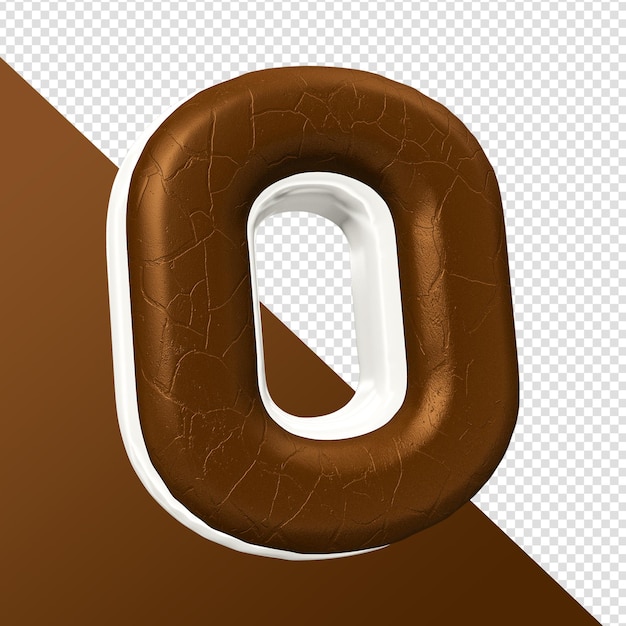 A brown and white font with a white letter o in the middle