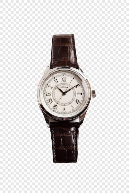 PSD a brown and white watch with the roman numerals on the face