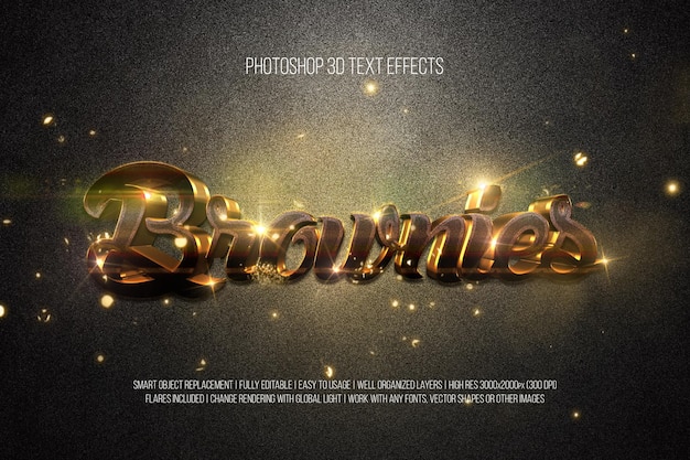 Brownise Photoshop 3D Text Effects