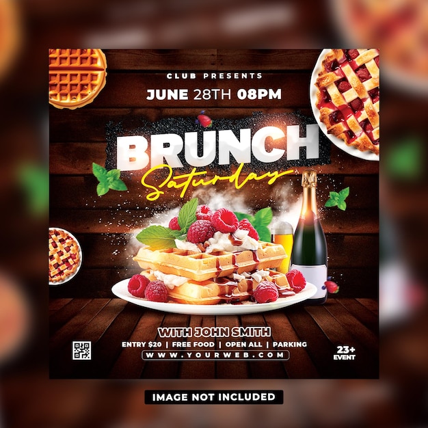 PSD brunch flyer template designs