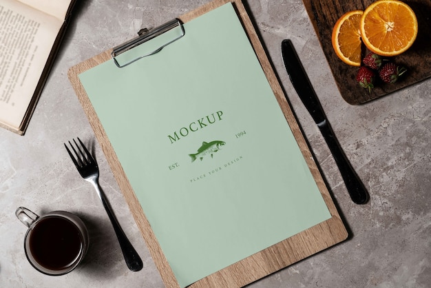 Brunch menu mock-up with scene