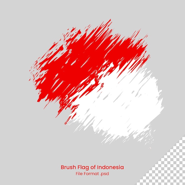 brush flag of indonesia red and white design