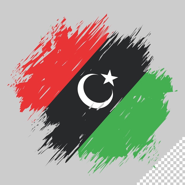 brush flag libya transparent background libya brush watercolour flag design template element psd