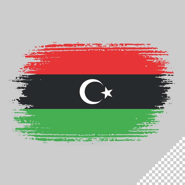 brush flag libya transparent background libya brush watercolour flag design template element psd