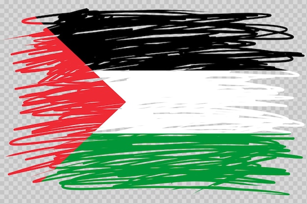 PSD brush flag palestine transparent background palestine brush watercolour flag design template