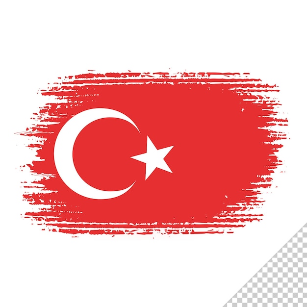 PSD brush flag turkey transparent background turkey brush watercolour flag design template element