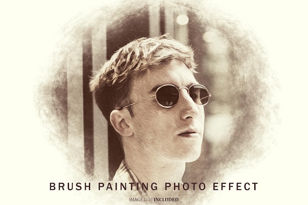 brush painting photo effect psd