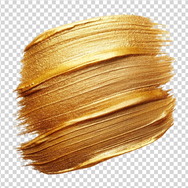 PSD brush strokes of gold paint isolated on white background