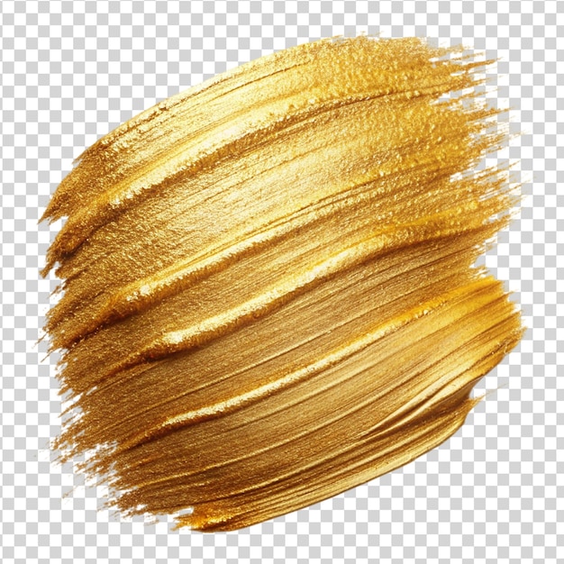 PSD brush strokes of gold paint isolated on white background