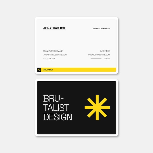 brutalist style business card design minimal brutalist business card template