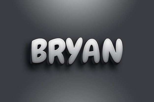 Bryan text style effect template