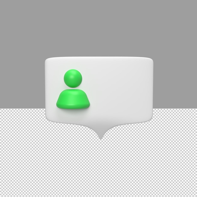 Bubble chat with People icon and symbol 3d render object illustration