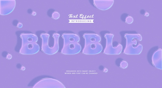 Bubble editable text effect 3D typography style