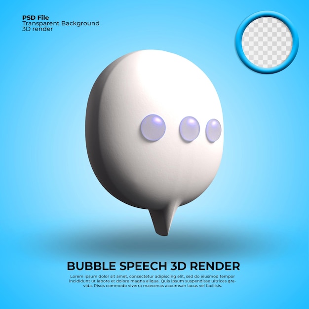 bubble speech 3D render PNG Transparent