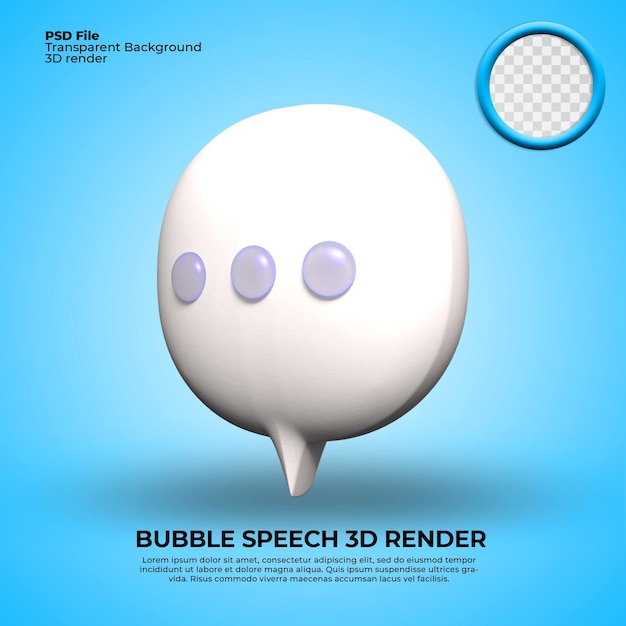 bubble speech 3D render PNG Transparent