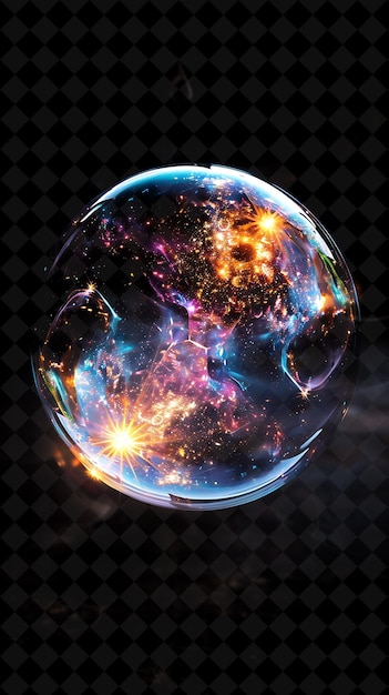 a bubble with a planet in it