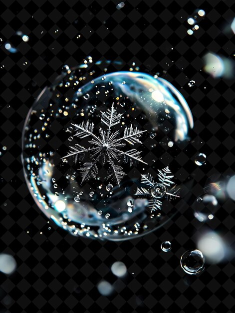 PSD a bubble with a snowflake on it and the words snowflake on it