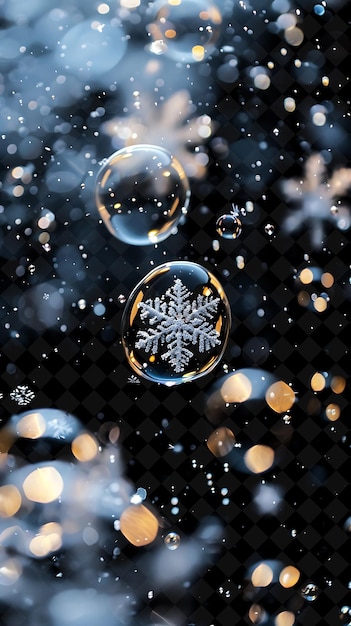 a bubble with snowflakes on it