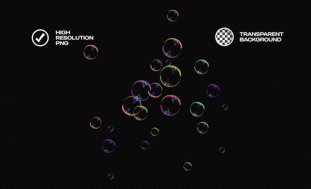 Bubbles Isolated Transparent Graphic Element For Dark Background