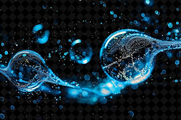 PSD bubbles that are blue and green with water drops