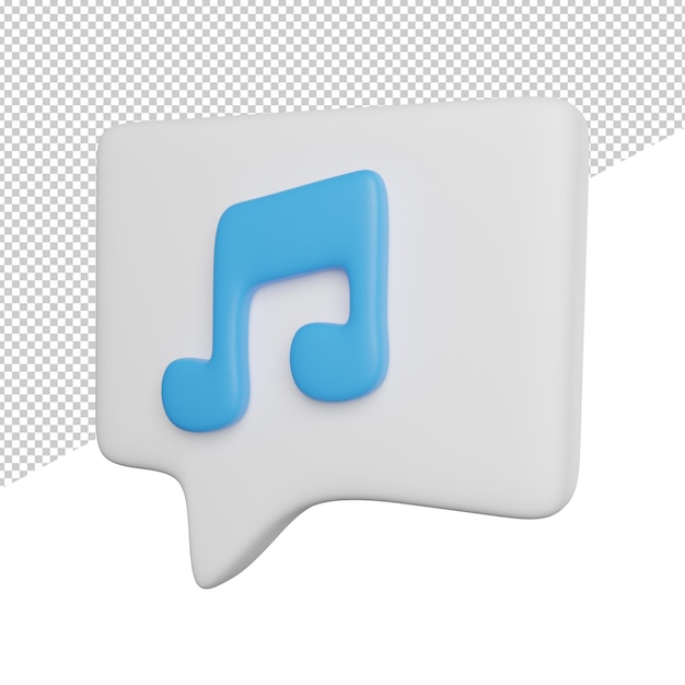 Buble Chat Audio side view 3d rendering illustration on transparent background