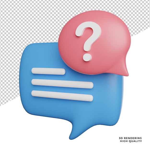 Buble Speech Question side view icon 3d rendering illustration wit transparent background