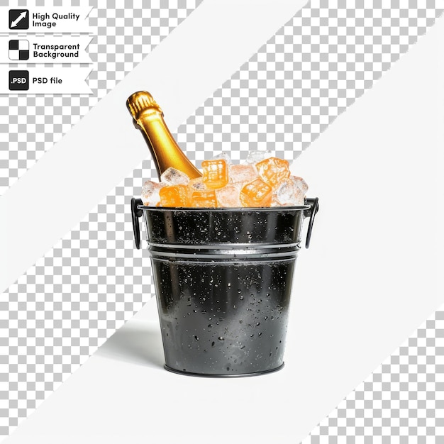 PSD a bucket of champagne in a bucket with a bottle of champagne in it