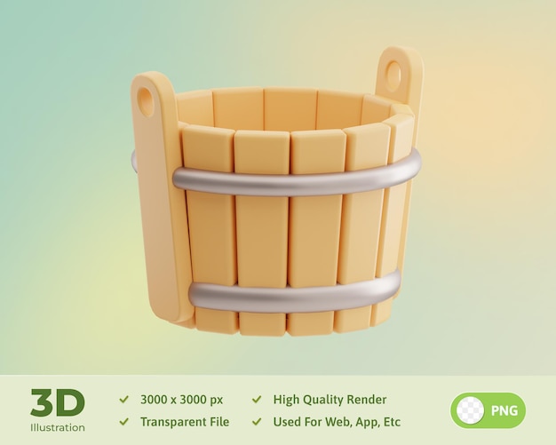 Bucket Farming 3D Illustration